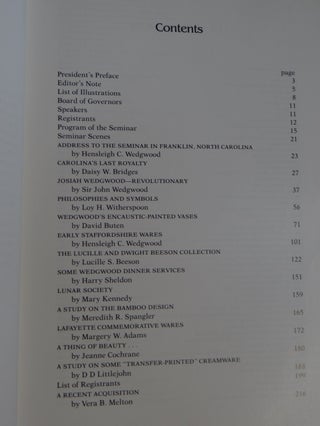 Proceedings of the Twenty-First Wedgwood International Seminar