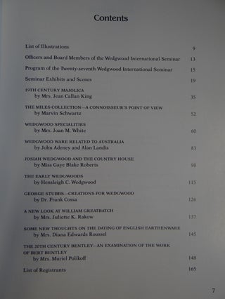 Proceedings of the Twenty-Seventh Annual Wedgwood International Seminar