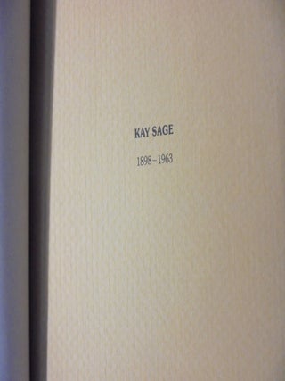 Kay Sage: 1898-1963
