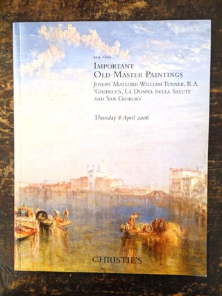 Item #113695 Important Old Master Paintings: Joseph Mallord William Turner, R.A. 'Giudecca, La...