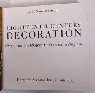 Eighteenth-Century Decoration: Design and the Domestic Interior in England
