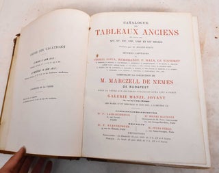 Item #118406 Catalogue des Tableaux Anciens des ecoles des XIVe, XVe, XVIe, XVIIe, XVIII et XIXe...