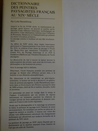 Dictionnaire Des Peintres Paysagistes Francais Au XIX Siecle