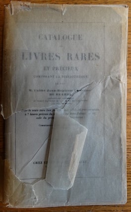 Item #123891 Catalogue de Livres Rares et Precieux Composant la Bibliotheque de feu M. l'abbe...