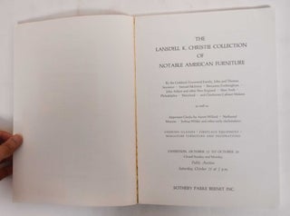 The Lansdell K. Christie Collection of Notable American Furniture