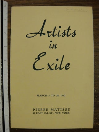 Item #124962 Artists In Exile. NY Pierre Matisse Gallery