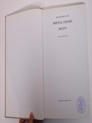 Transactions of the Oriental Ceramic Society (Periodical run, 1995-2001)
