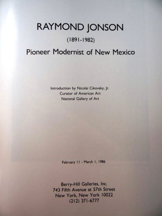 Raymond Jonson (1891-1982) Pioneer Modernist of New Mexico