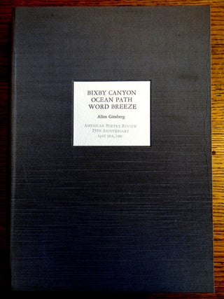 Item #151526 Bixby Canyon Ocean Path Word Breeze. Allen Ginsberg