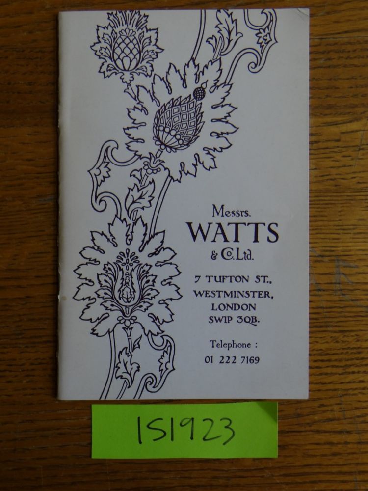 Item #151923 Watts & Co., Ltd. Anthony Symondson.