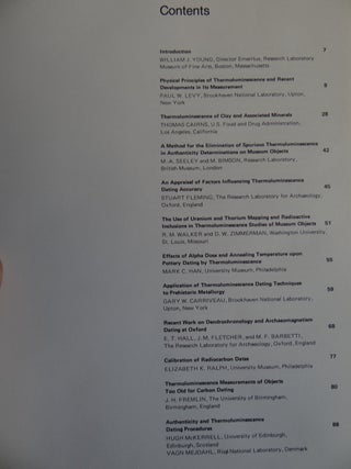 Application of Science to the Dating of Works of Art: Proceedings of the Seminar, September 23-25, 1974