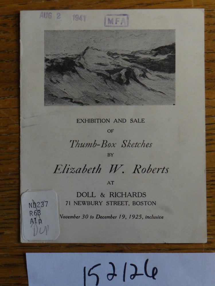 Item #152126 Exhibition and Sale of Thumb-Box Sketches by Elizabeth W. Roberts