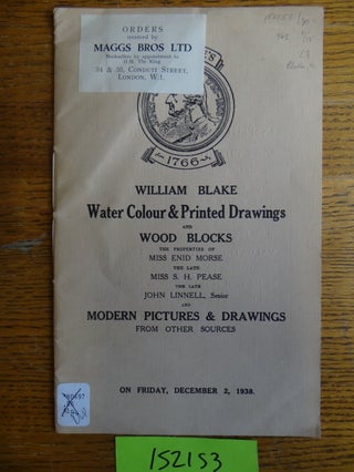 Item #152153 Catalogue of Water Colour Drawing, Printed Drawings and Wood Blocks by William...