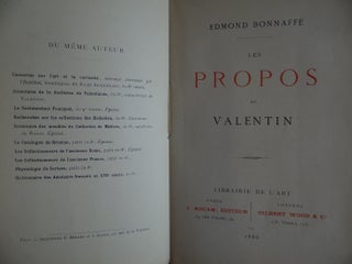 Les Propos de Valentin (Librairie de l'Art)