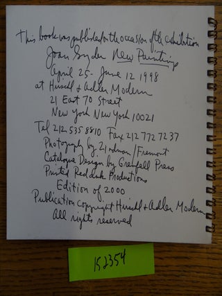 Joan Snyder: Paintings and Sketches