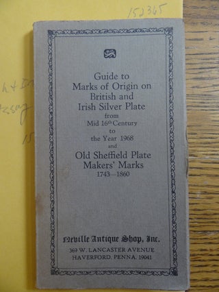 Item #152365 British and Irish Silver Assay Office Marks, 1544-1968, with notes on Gold Markings,...