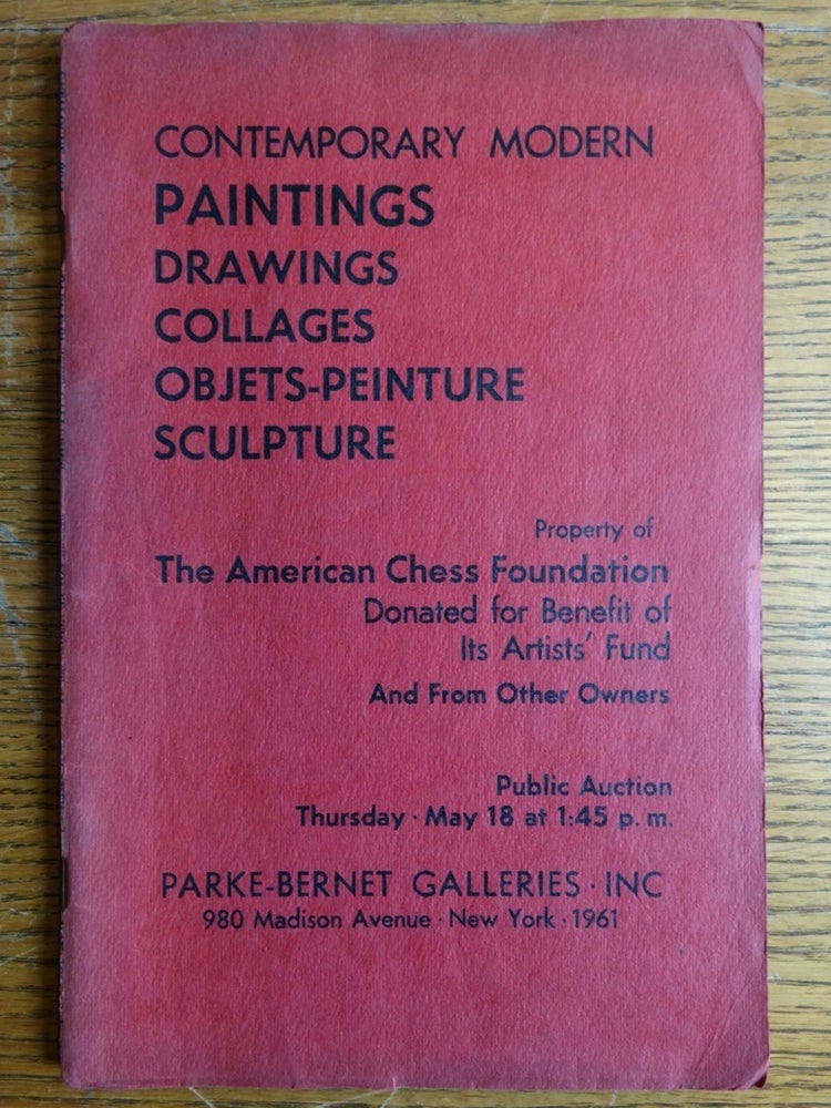 Item #153560 Modern Paintings, Drawings, Collages, Objets-Peinture and Sculpture -- Property of The American Chess Foundation. Sidney Wallach.