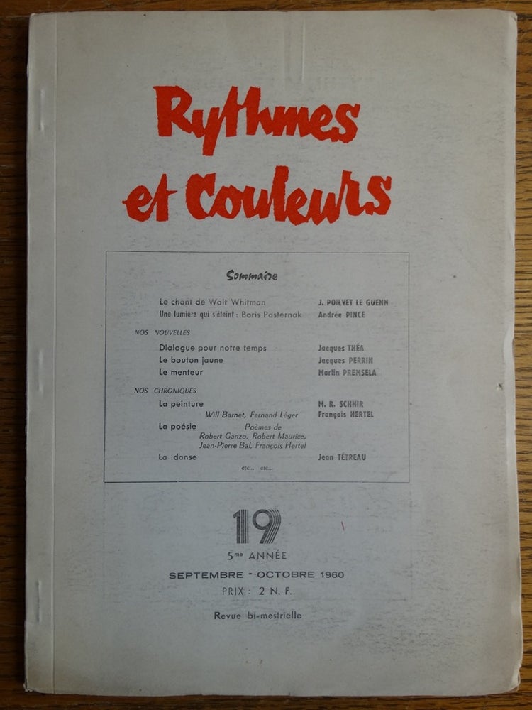 Item #153562 Rythmes et Couleurs (No. 19, 5me Annee, Septembre-Octobre 1960). Francois Hertel.