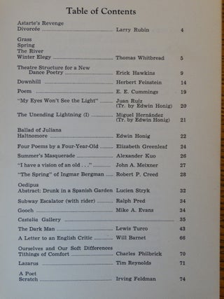 Castalia: a semiannual magazine of literature and the arts (volume I, number 1)