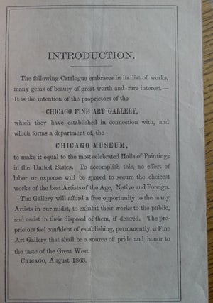 Catalogue of the Chicago Fine Art Gallery