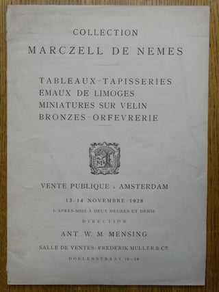 Item #154030 Collection Marczell de Nemes: Tableaux, Tapisseries, Emaux de Limoges, Miniatures...