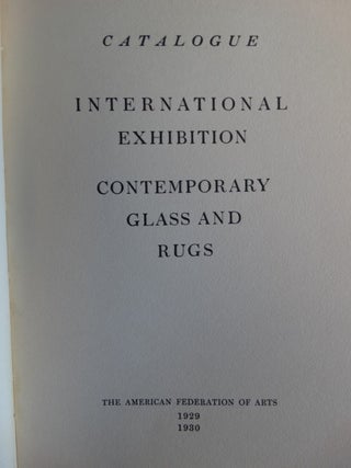 Catalogue, International Exhibition, Contemporary Glass and Rugs