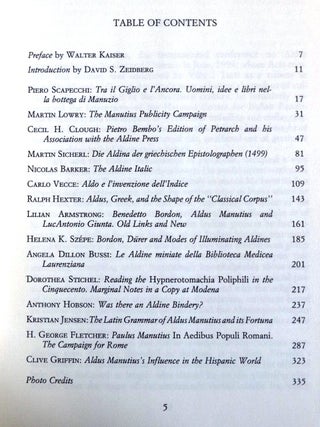 Aldus Manutius and Renaissance Culture: Essays in Memory of Franklin D. Murphy (The Harvard University Center for Italian Renaissance Studies, 15)