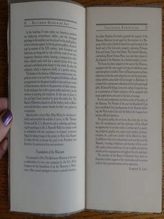 The Baltimore Museum of Art Catalogue of the Inagural Exhibition