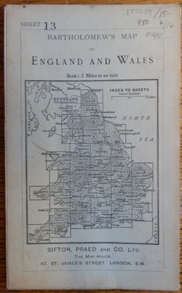 Item #155224 Bartholomew's Map of England and Wales, Sheet 13 (Derby and Nottingham