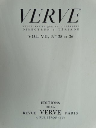 Verve: Revue Artistique et Litteraire, Vol. VII, Nos. 25 et 26