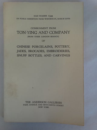 Item #155397 Illustrated Catalogue of an Important Collection of Chinese Porcelains, Pottery,...
