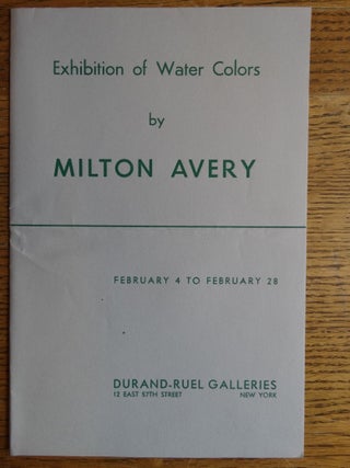 Item #155412 Exhibition of Water Colors by Milton Avery