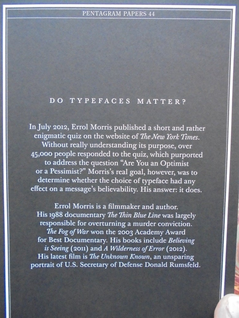 Hear, All Ye People; Hearken, O Earth : an experiment to discover the most  trustworthy typeface | Errol Morris