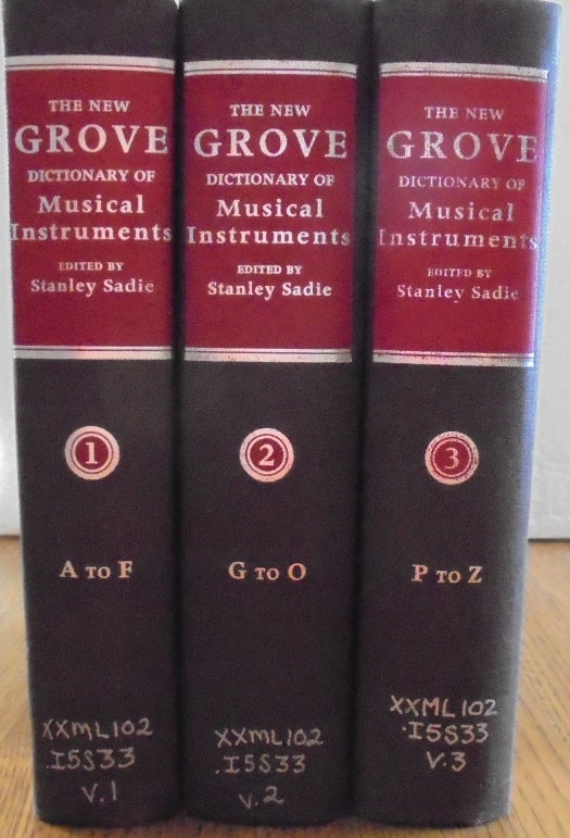 Item #156886 The New Grove Dictionary of Musical Instruments (3 Volumes). Stanley Sadie.