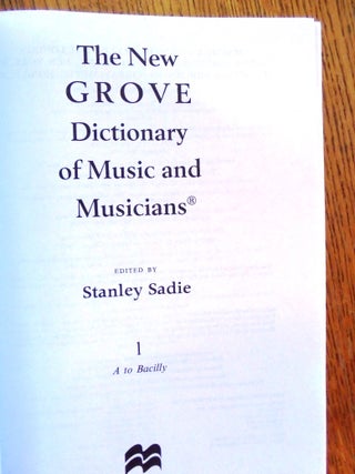 The New Grove Dictionary of Music & Musicians (Complete 20 Volumes)