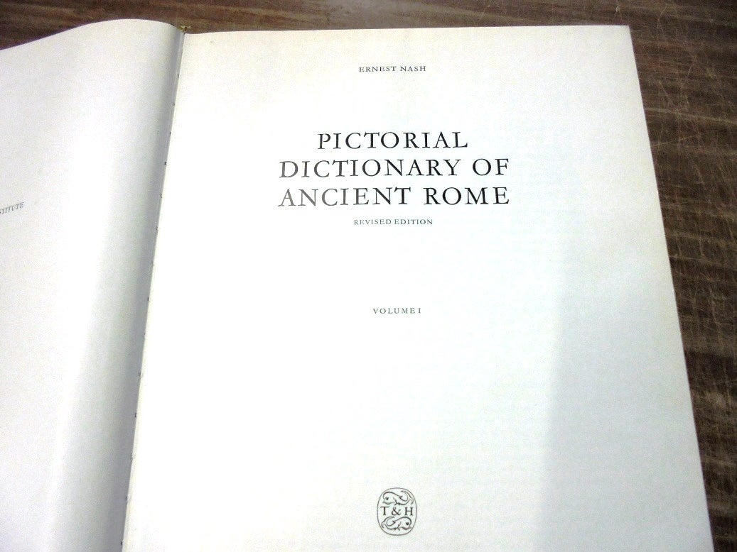 Pictorial Dictionary of Ancient Rome 2 volume set | Ernest Nash ...