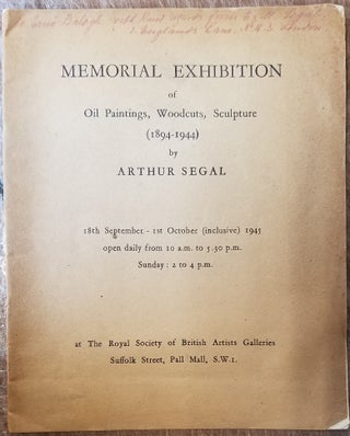 Item #157130 Memorial exhibition of oil paintings, woodcuts, sculpture (1894-1944) by Arthur Segal