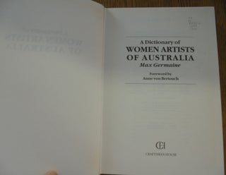 A Dictionary of Women Artists of Australia