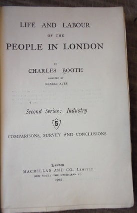 Life and Labour of the People in London, Second Series: Industry, Volume 5