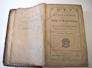 Item #157780 Votes and Proceedings of the House of Representatives of the Province of...