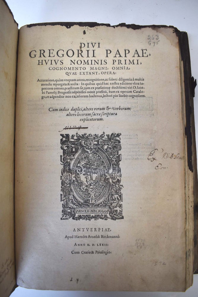 Item #157781 Divi Gregorii Papae, hvivs nominis primi, cognomento Magni, Omnia, qvae extant, opera...; & Tomus Secundus Operum D. Gregorii Pape, Huius Nominis Primi...