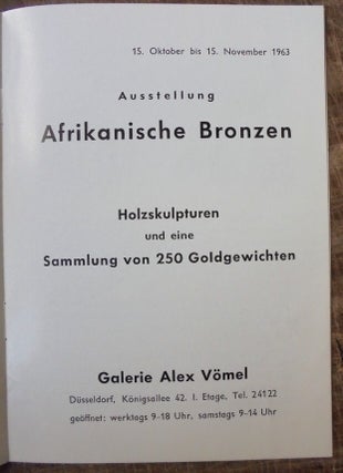 Ausstellung Afrikanische Bronzen : Holzskulpturen und eine Sammlung von 250 Goldgewichten