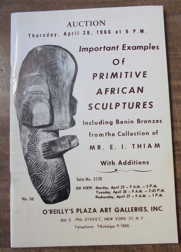 Item #157850 Important examples of primitive African sculptures. Edwin O'Reilly, William H.