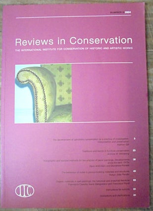 Item #158241 Reviews in Conservation the International Institute for Conservation of Historic and...