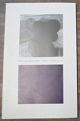 Item #158491 The Role of Government in Art Today : AFA Quarterly : Volume 1, Number 3, 1963....