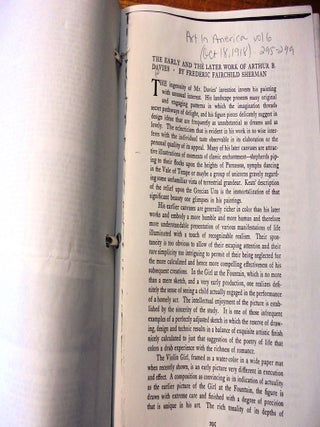 [Arthur B. Davies research notebook]
