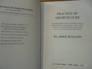 Practice of Architecture (The Works of Asher Benjamin, V)