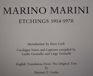 Marino Marini: Etchings, 1914-1970, Book I