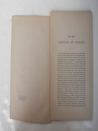 The First American Art Academy, Reprinted from Lippincott's Magazine
