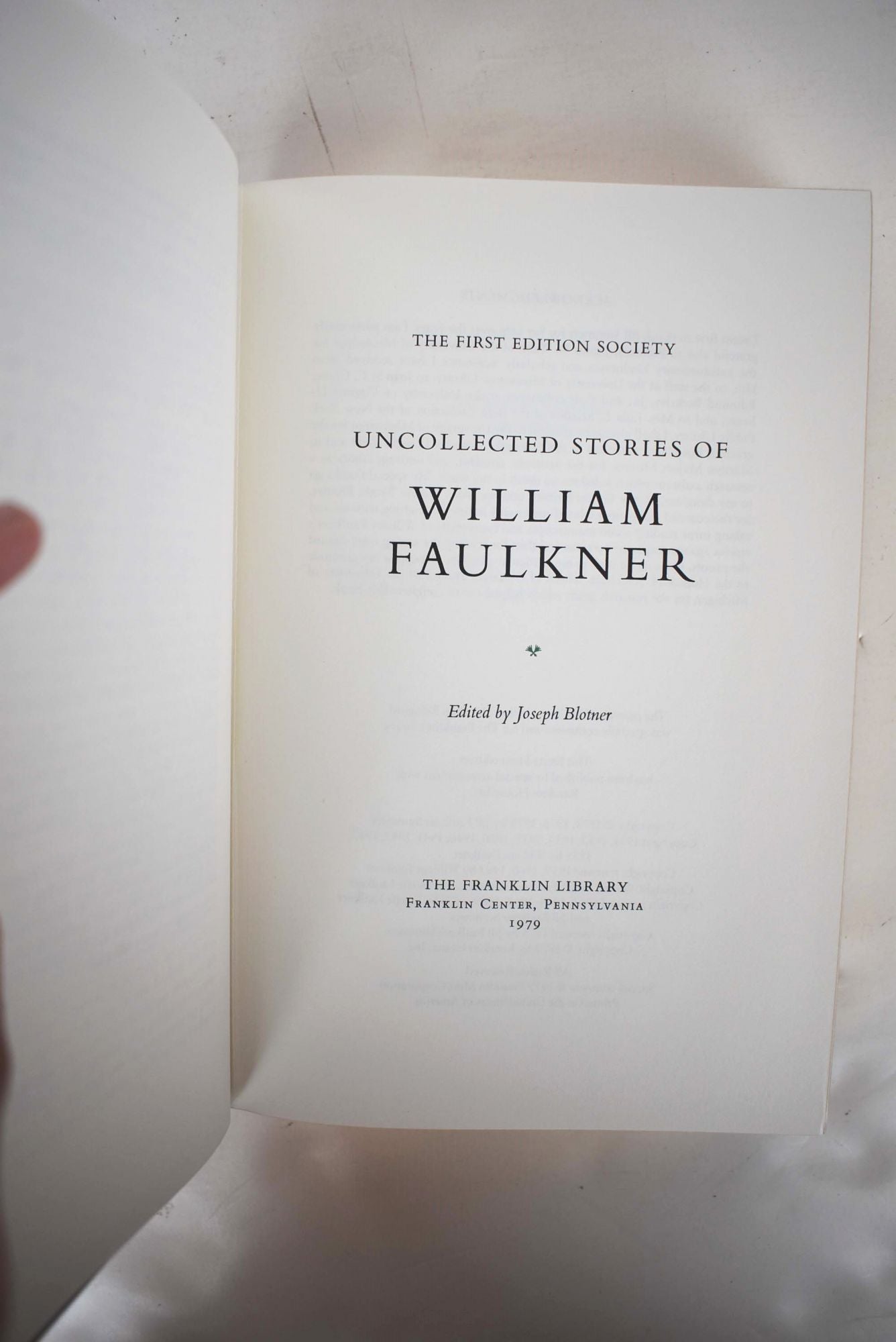Uncollected Stories of William Faulkner | William Faulkner, Joseph